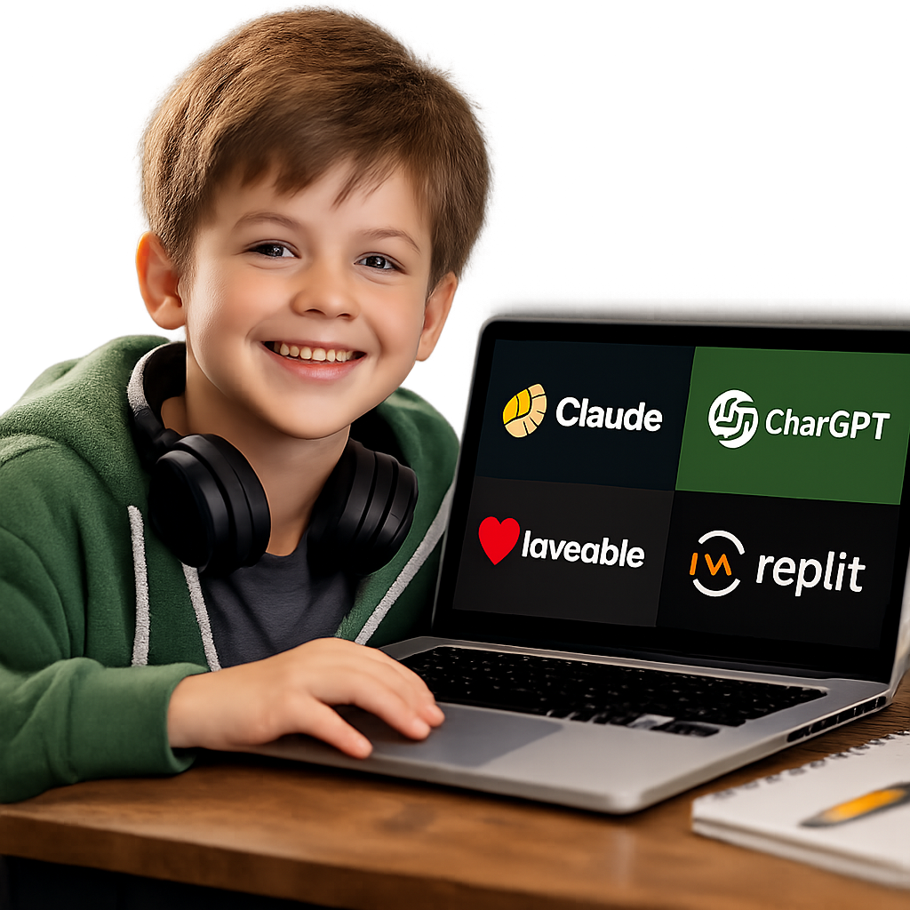 photographic kid using ai claude chatgpt loveable replit logos-2 photographic kid using ai claude chatgpt loveable replit logos-2